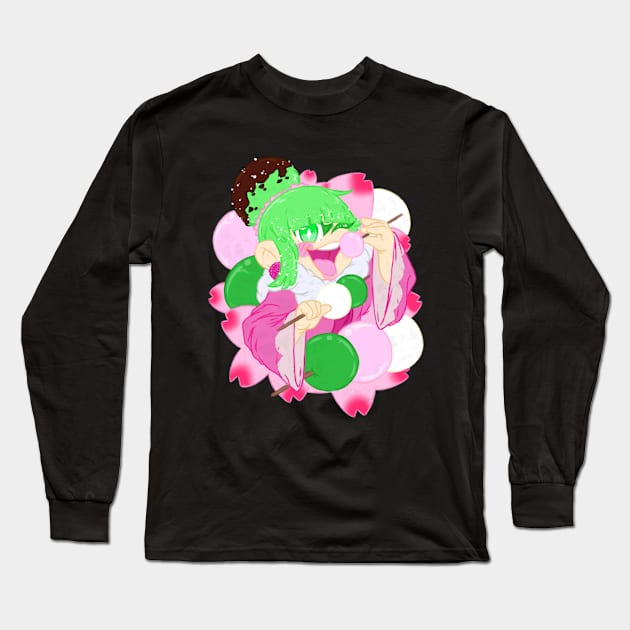 Mochi Mochi Long Sleeve T-Shirt by Squid Mama Art